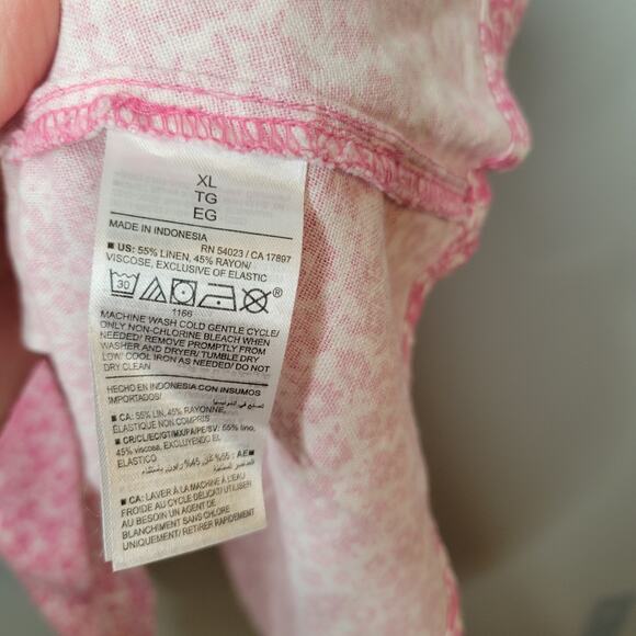 NEW Old Navy pink dress womens size XL floral fit flare linen blend summer beach - Picture 10 of 10